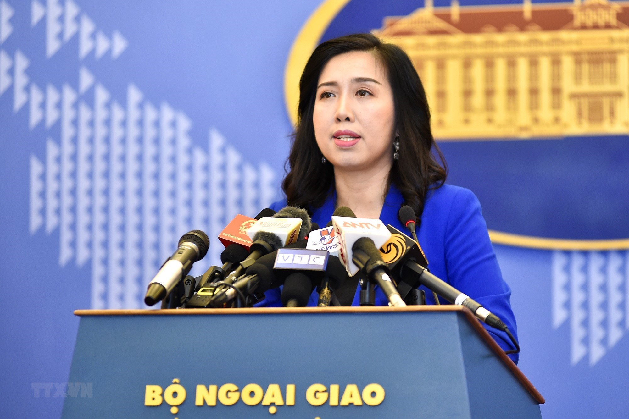 Người phát ngôn Bộ Ngoại giao Lê Thị Thu Hằng không gọi hành vi của Nga là "xâm lược". Ảnh: TTXVN.