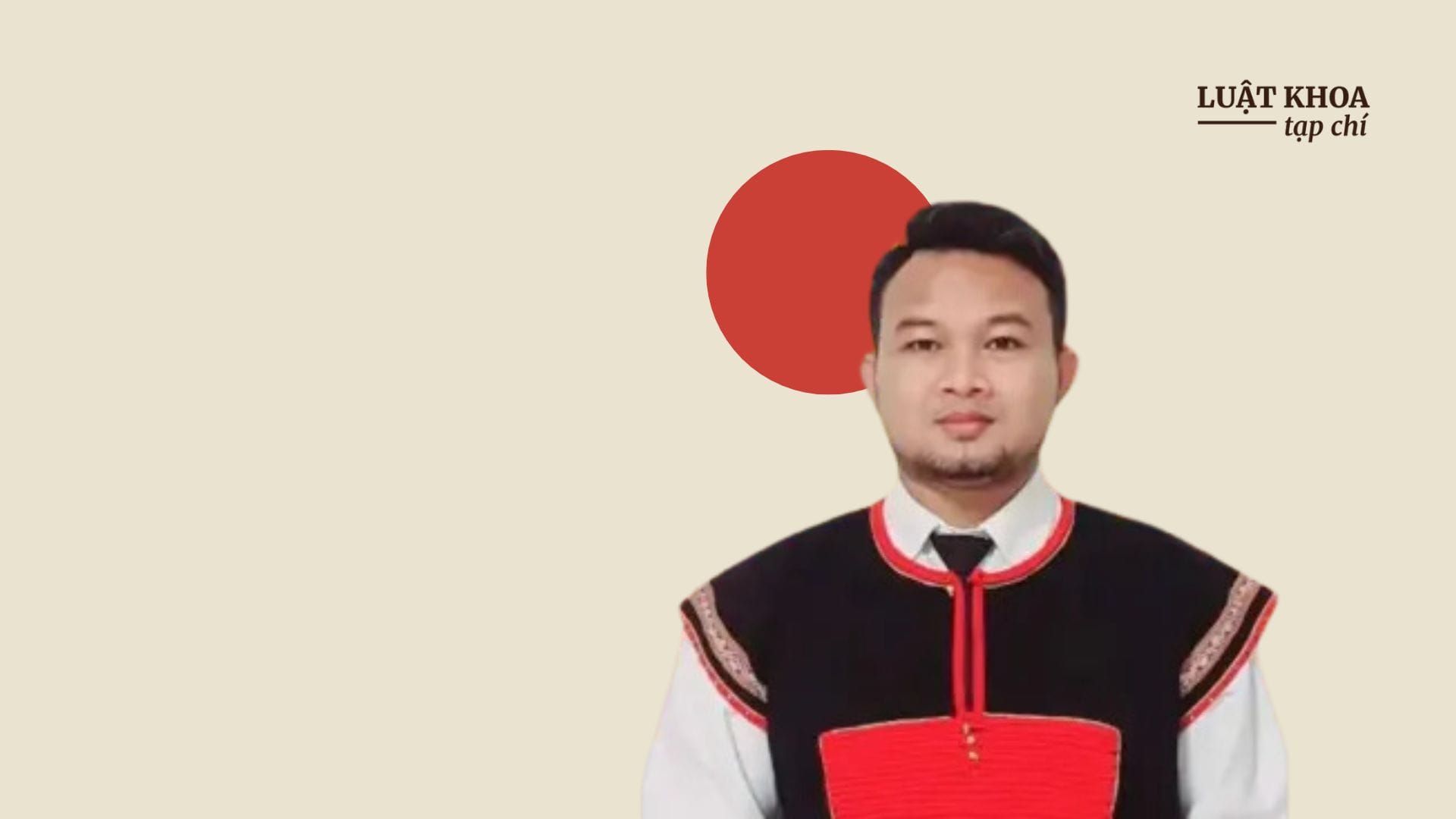 Nhà hoạt động người Thượng Y Quynh Bđăp. Ảnh gốc: BBC. Đồ họa: V.K / Luật Khoa.