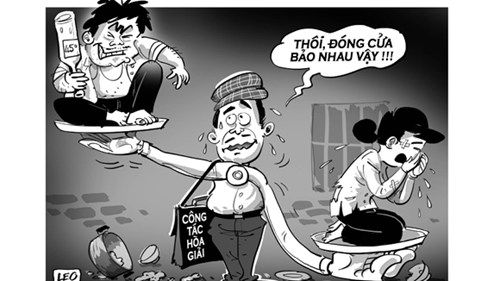 Biếm họa của LEO. Nguồn: An Ninh Thủ Đô