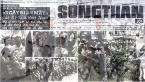 Khi dân giành lại báo từ tay cảnh sát: Chuyện tờ Sóng Thần. Nguồn ảnh: LIFE, Báo Sóng Thần/Website Quán Ven Đường. Đồ họa: Thiên Tân / Luật Khoa.