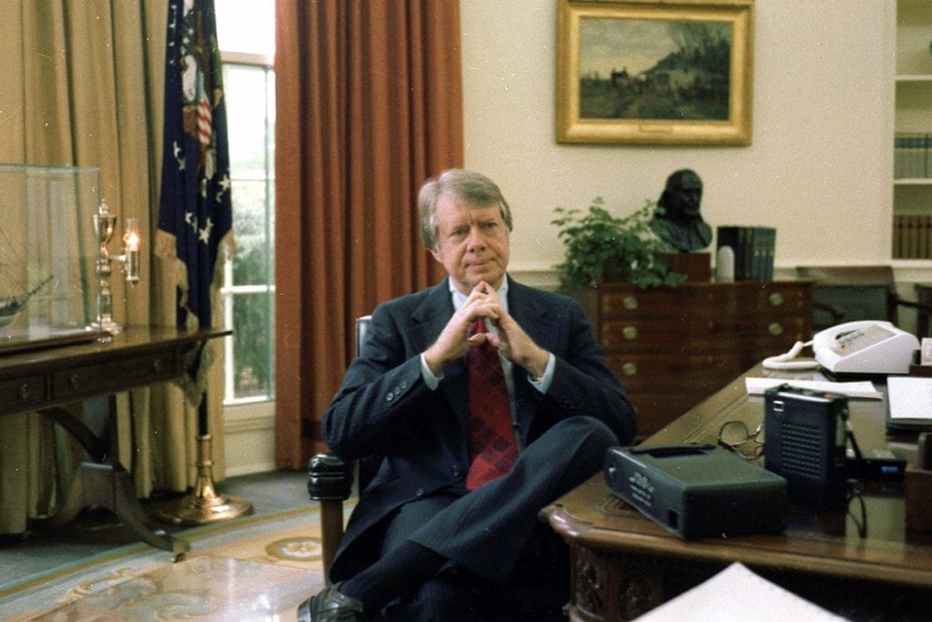 Tổng thống Mỹ Jimmy Carter tại Nhà Trắng năm 1977. Nguồn ảnh: US National Archives and Records Administration.
