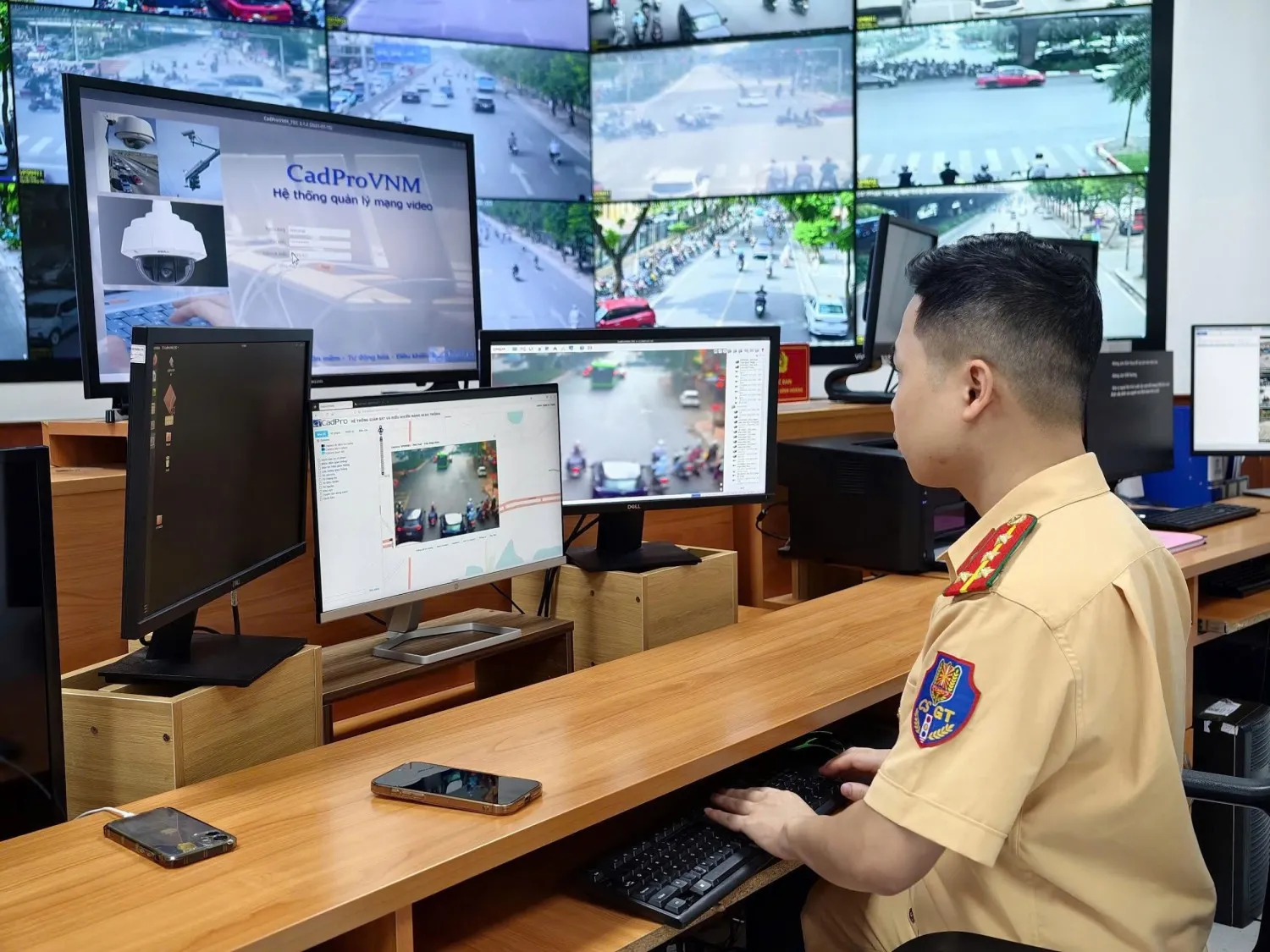 Hệ thống camera giám sát AI của công an Hà Nội. Nguồn ảnh: Công an TP. Hà Nội.