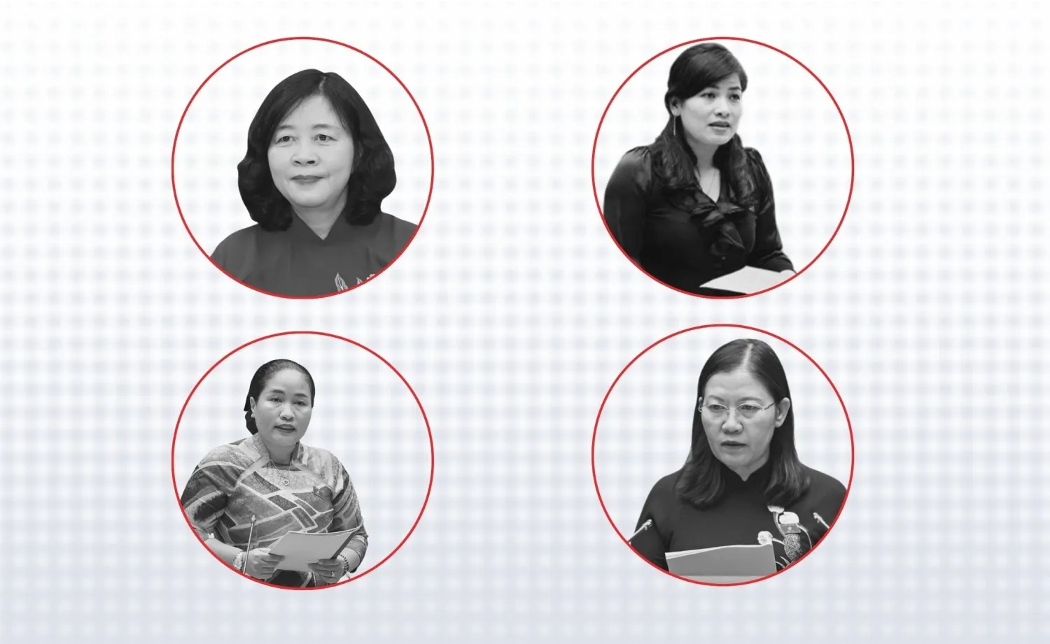 Một số ứng cử viên nữ trúng cử đại biểu Quốc hội năm 2026. Đồ họa: Luật Khoa.