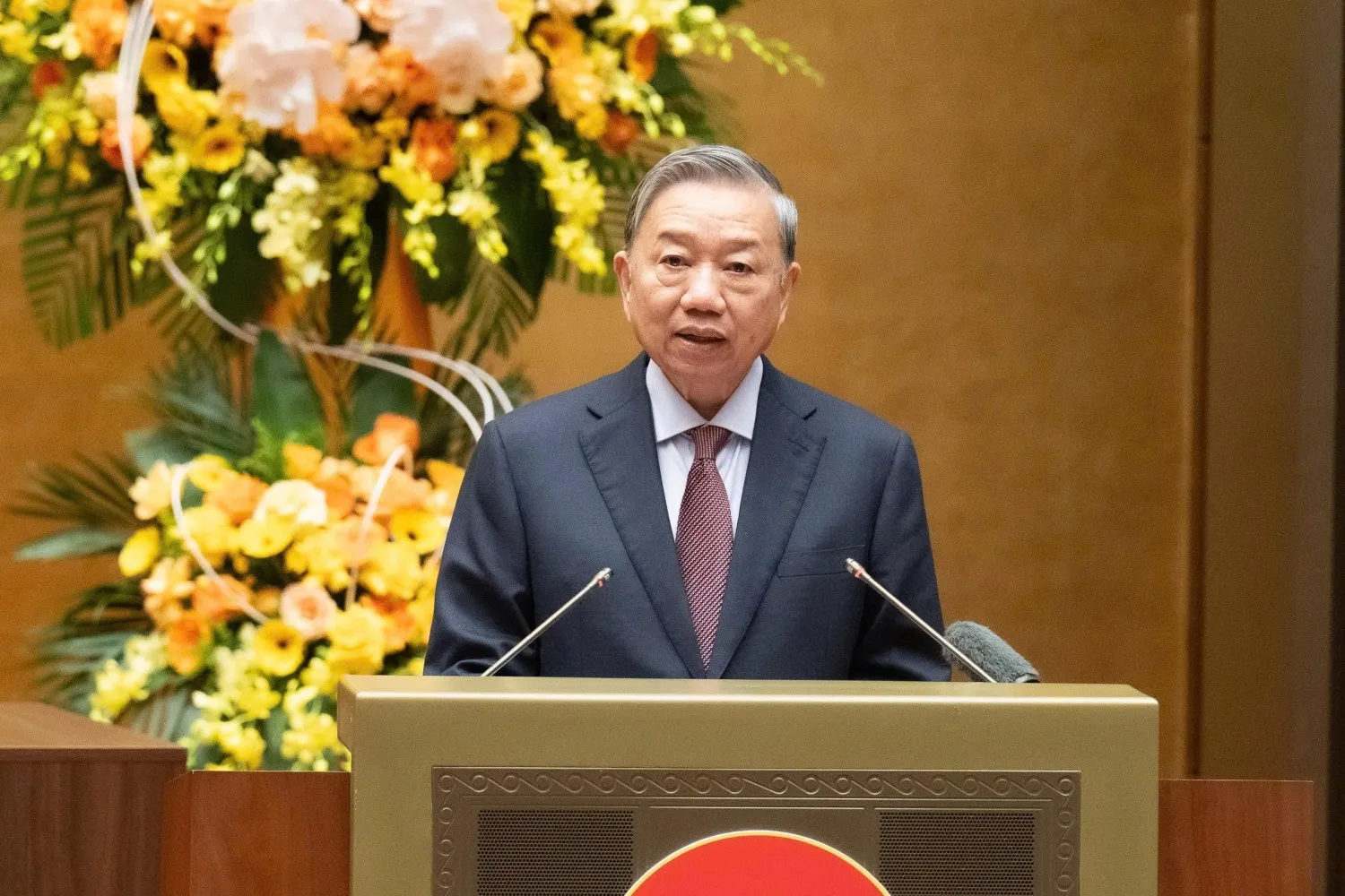 Tổng Bí thư Tô Lâm phát biểu tại hội nghị, chiều 31/3. Nguồn ảnh: Media Quốc hội.