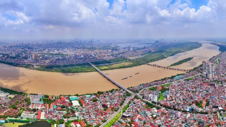 Khu vực dự kiến thực hiện Dự án Trục Đại lộ Cảnh quan Sông Hồng. Ảnh: Phạm Hùng/TTXVN.